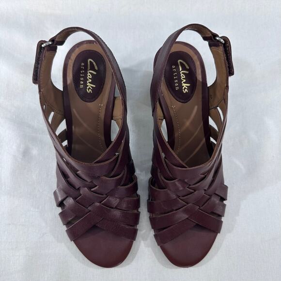 Clarks Artisan Ralene Women's SZ 7 Leather Strappy Sandals 90s style Gladiator - Picture 8 of 11